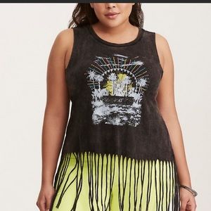 Torrid Embroidered Beaded Fringe Tank Top
